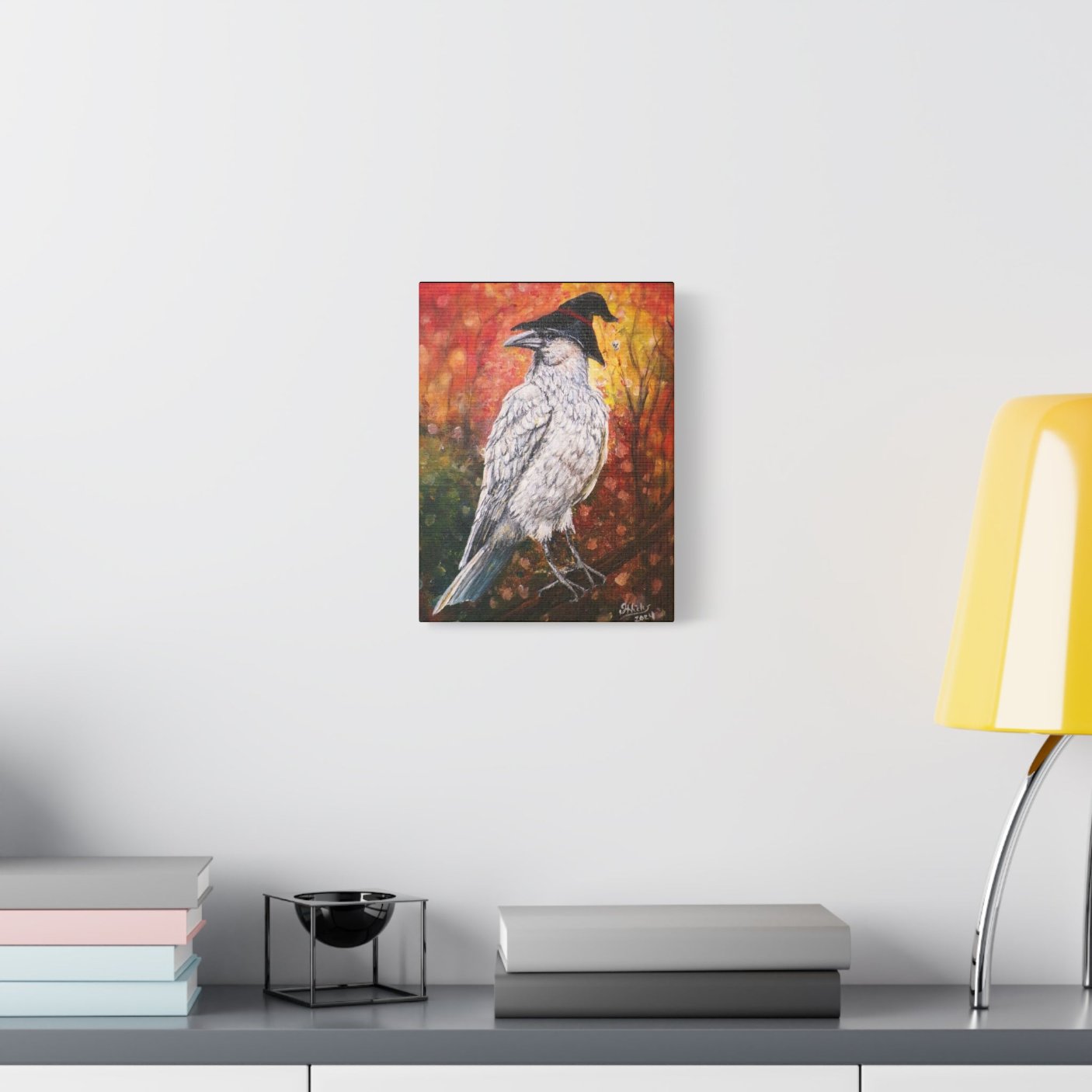 White Crow on Canvas