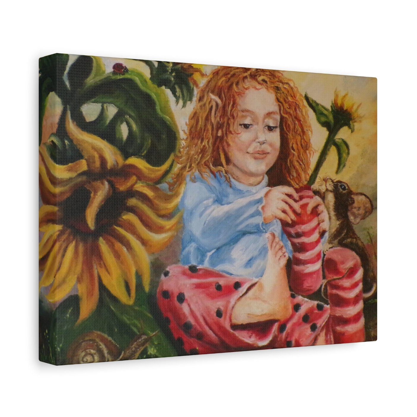 Socks In The Garden on Canvas