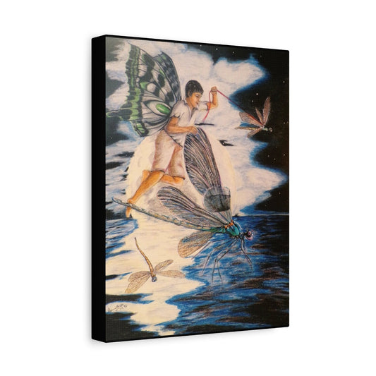 Fly with Dragonflies on Canvas
