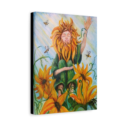Sunflower And Bees on Canvas