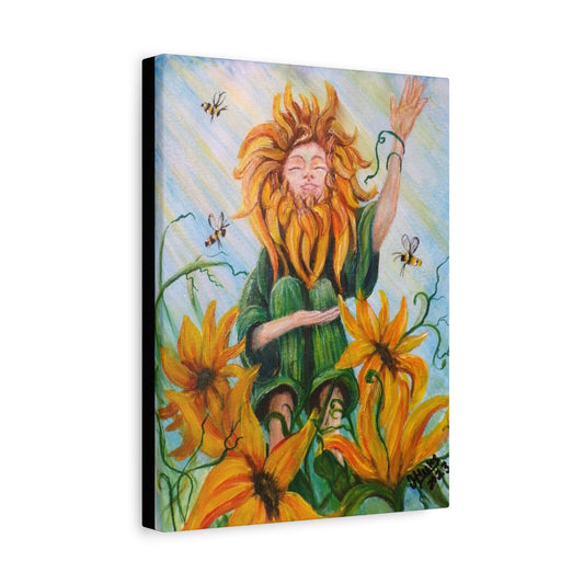 Sunflower And Bees on Canvas