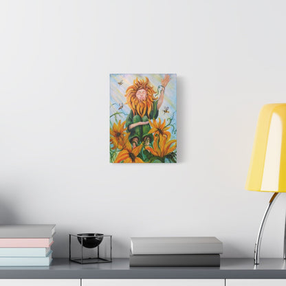 Sunflower And Bees on Canvas