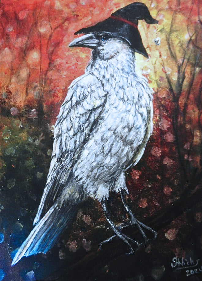 White Crow on Canvas